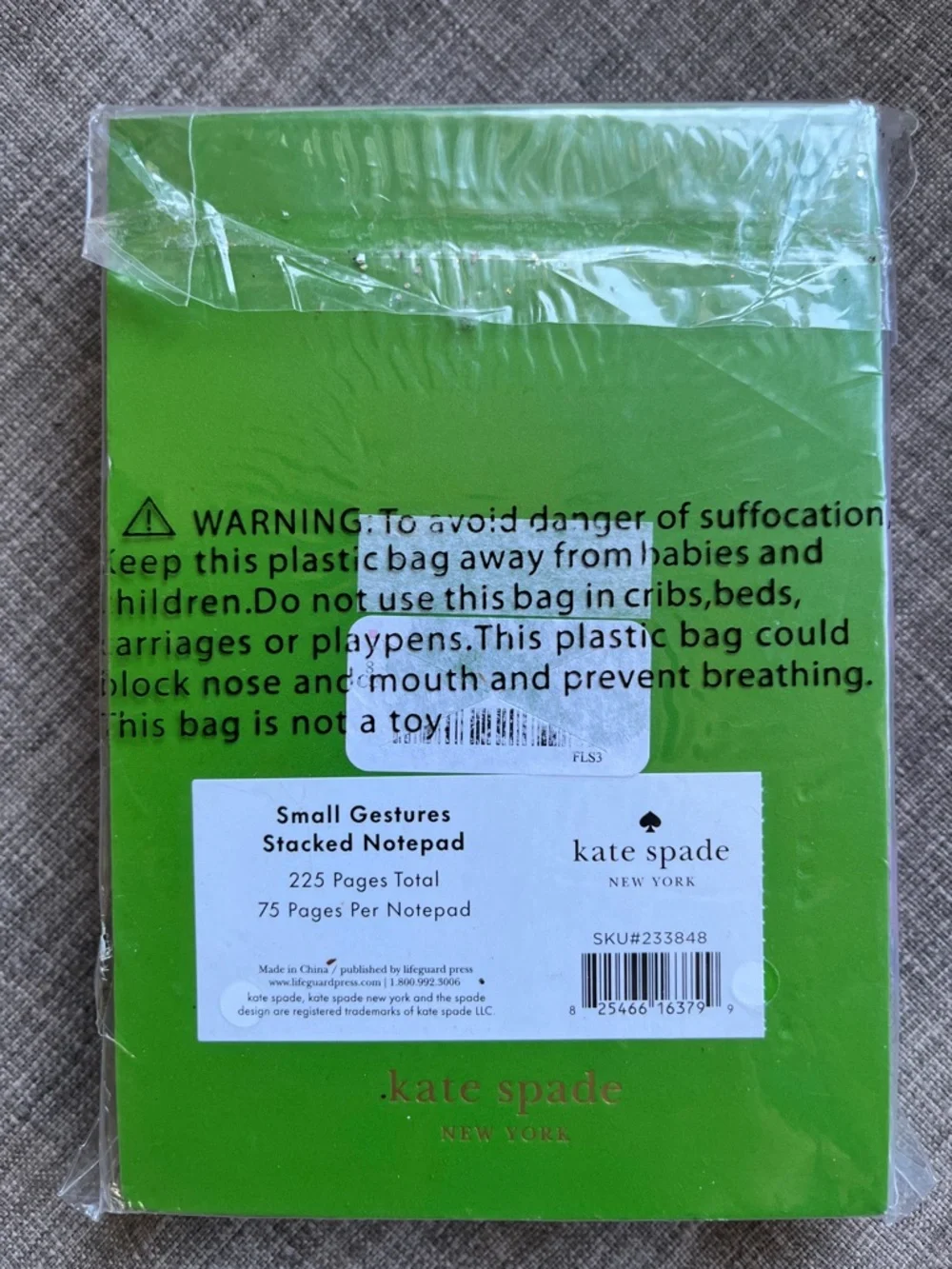 Kate Spade New York Small Gestures Stacked Notepad 3 Tiers Pink Blue Green New